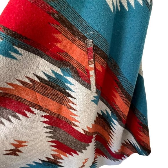 BB DAKOTA AZTEC SADDLE BLANKET PETUNIA HOODED TUNIC VEST SIZE MEDIUM - Picture 7 of 13